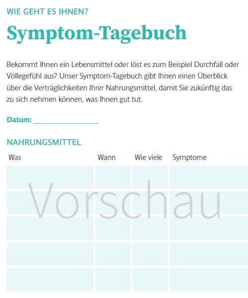 Symptom-Tagebuch Vorschau