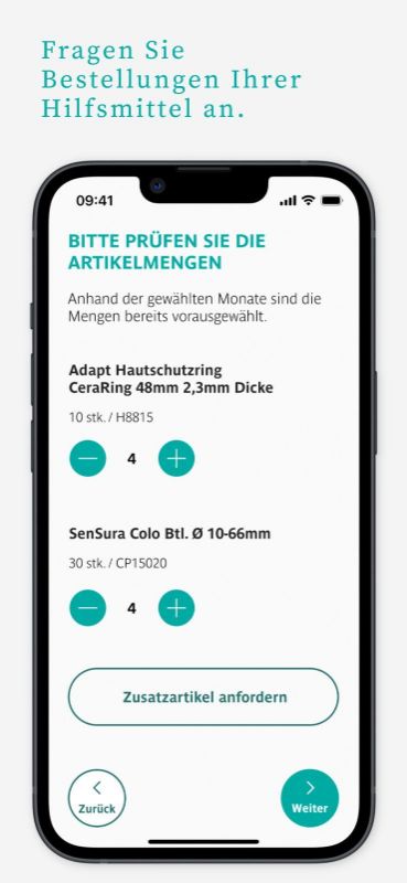 myPubliCare 1.4 Artikelmengen Bestellung