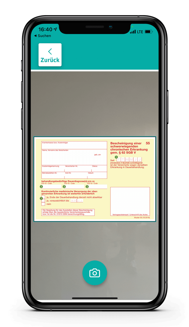 Zuzahlungsbefreiung PubliCare myPubliCare App fotografieren hochladen